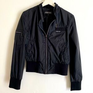 Members Only Nylon Windbreaker Cropped Fitted Jacket Size M